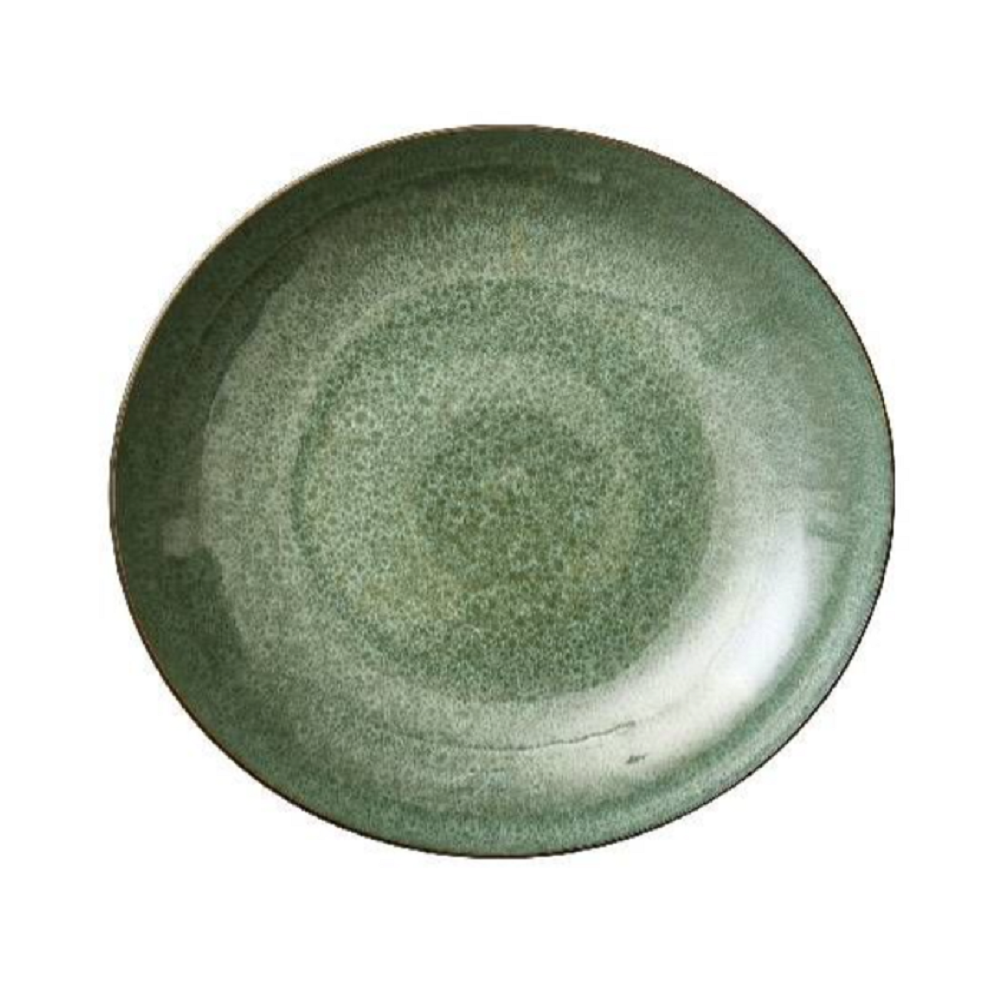 Bitz Round Stoneware Serving Bowl, Green, 40cm