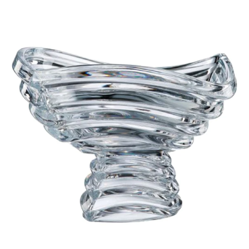Bohemia Crystal Glass Wave Footed Bowl with 1kg Chocolate - 30.5 cm 