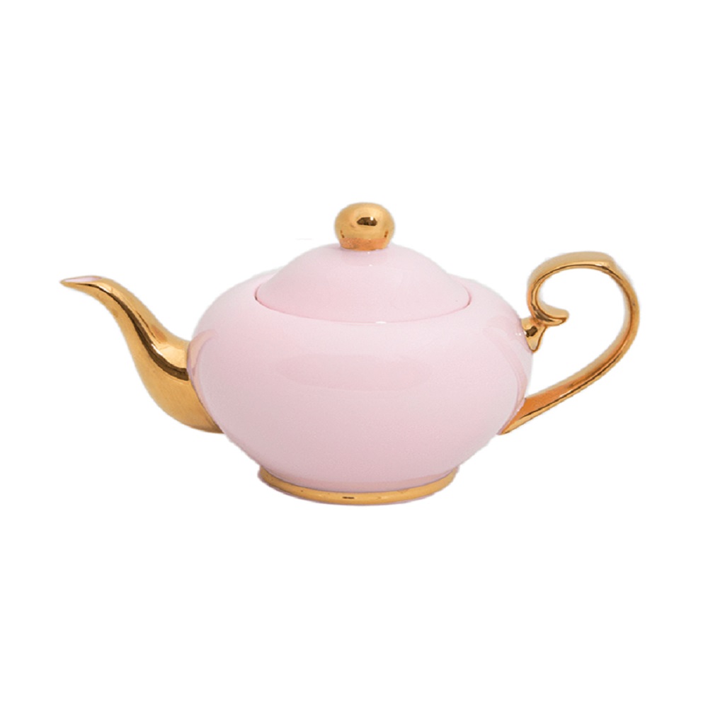 Cristina Re Signature Small Luxury Tea Pot Pink & Gold