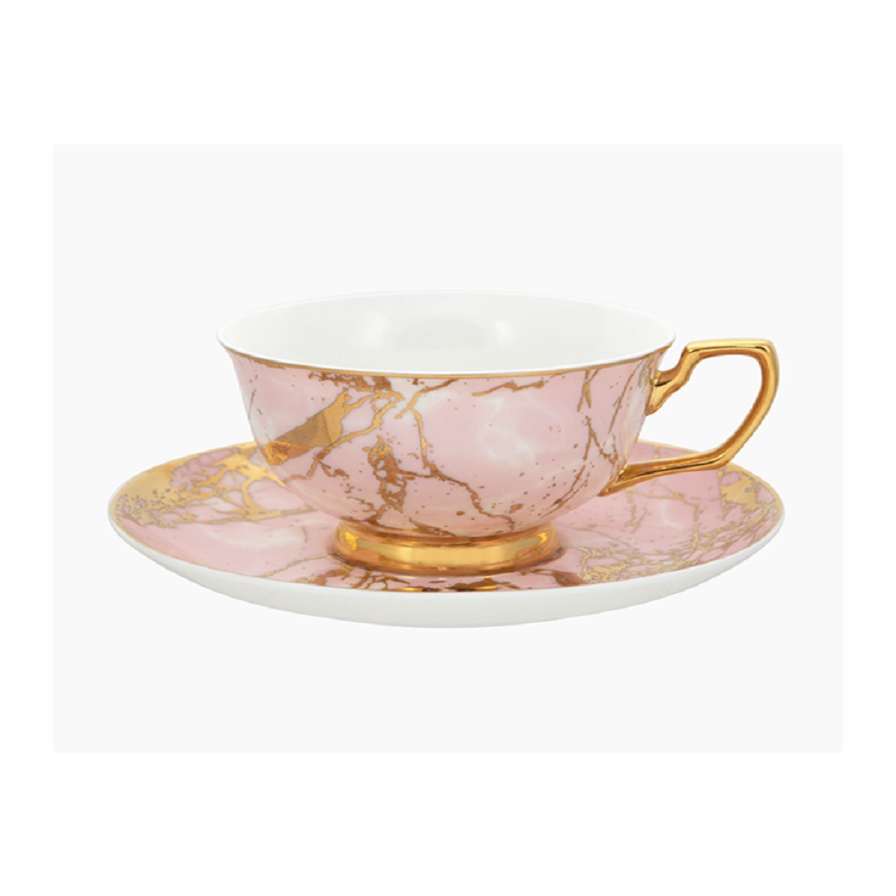 Cristina Re Limited Edition Collection 'Crystalline' Rose Quartz Teacup Pink & Gold