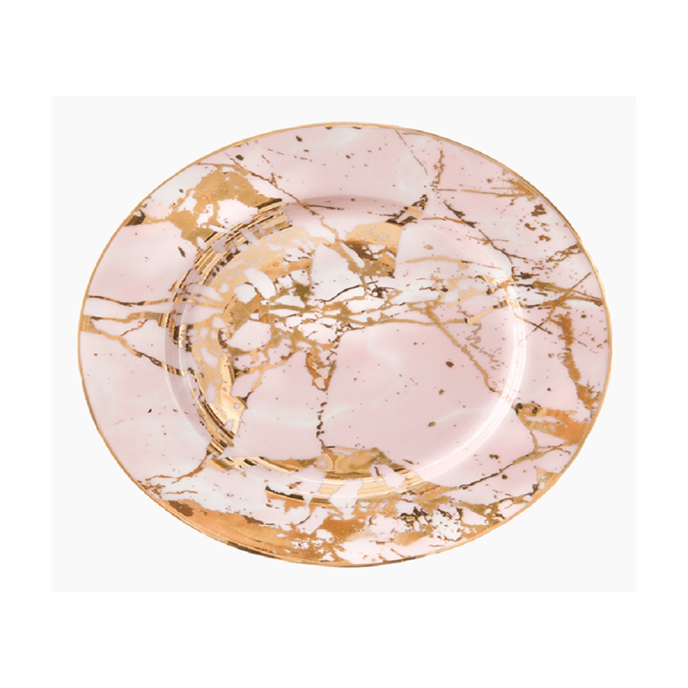 Cristina Re Limited Edition Collection 'Crystalline' Rose Quartz Side Plate Pink & Gold