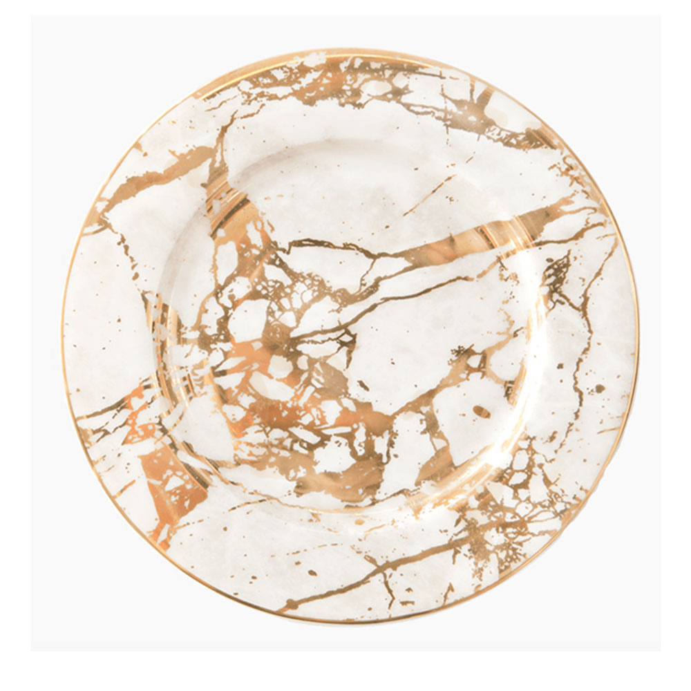 Cristina Re Limited Edition Collection 'Crystalline' Celestite Side Plate White & Gold