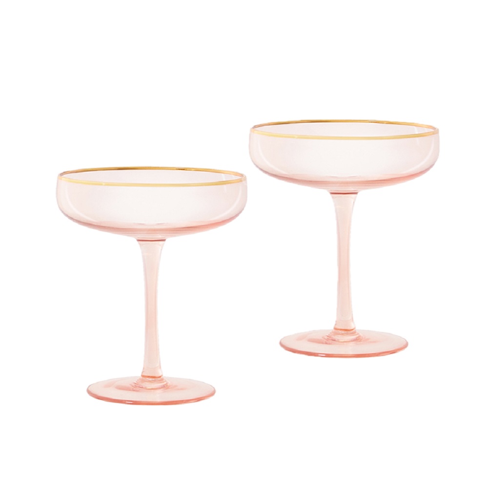 Cristina Re Rose Crystal Coupe Set of 2
