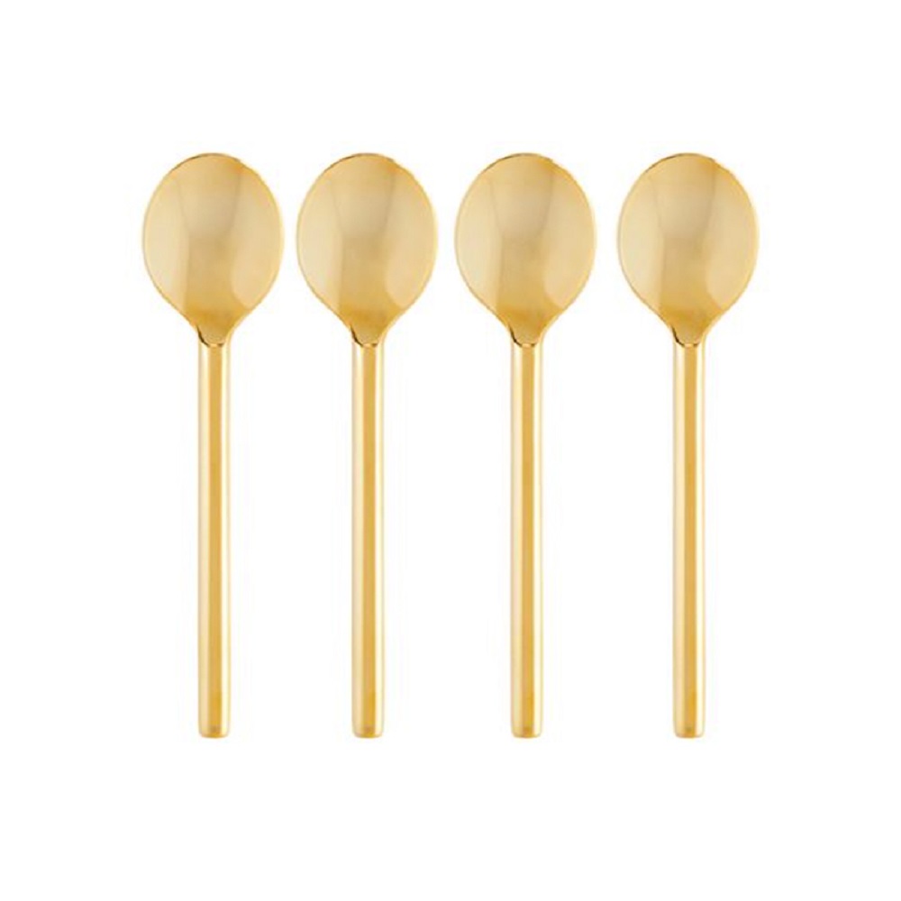 Cristina Re Modern Spoon Set of 4 24 Carat Gold Plated