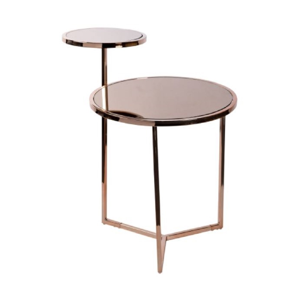 Chrome Plated Side Table 64 cm, Rose Gold