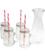 Giles & Posner Decanter With 4 Glasses and Straw
