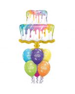 Giant Rainbow Drip Cake Balloon