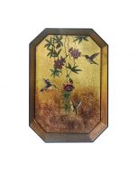 Les Ottomans Rectangular Painted Iron Tray - Gold Flora