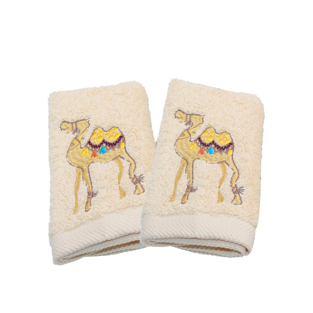 Guest Towels Camel Set of 2, Off White