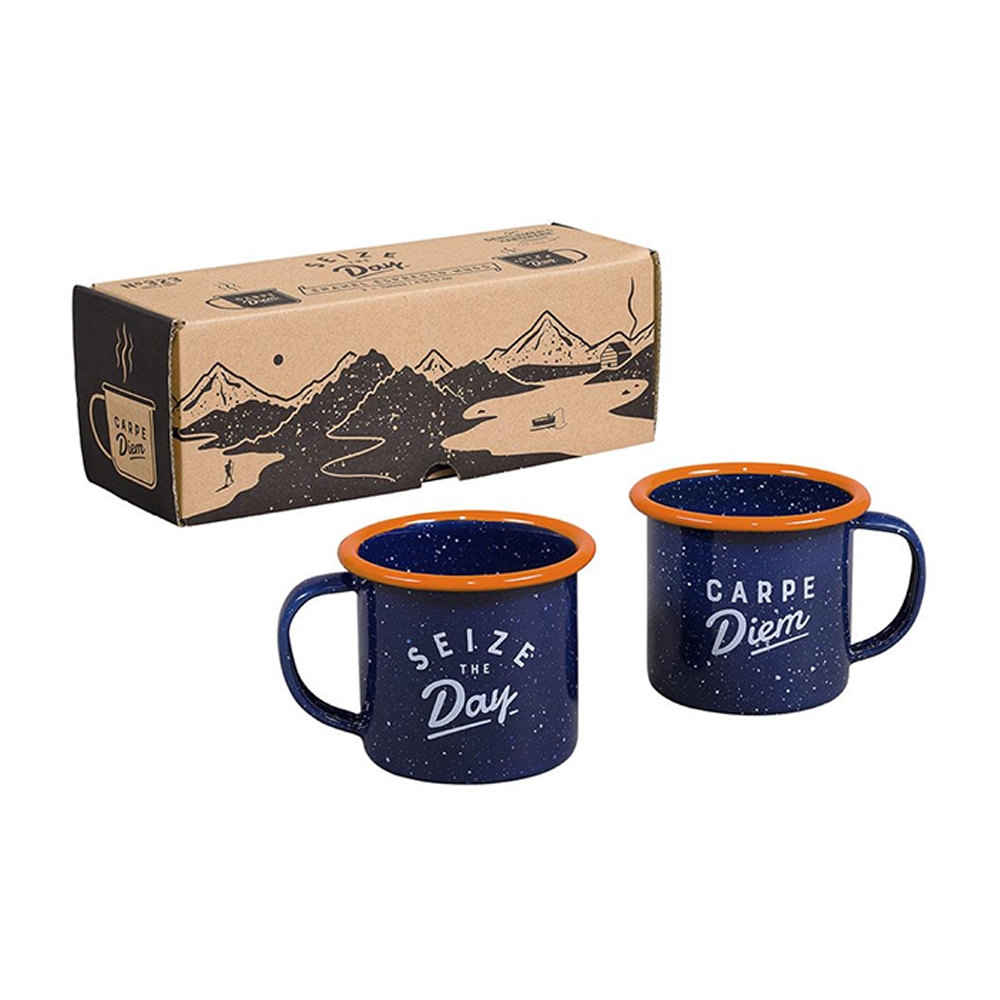 Gentlemen's Hardware Navy Enamel Espresso Mugs Set of 2 Navy Blue