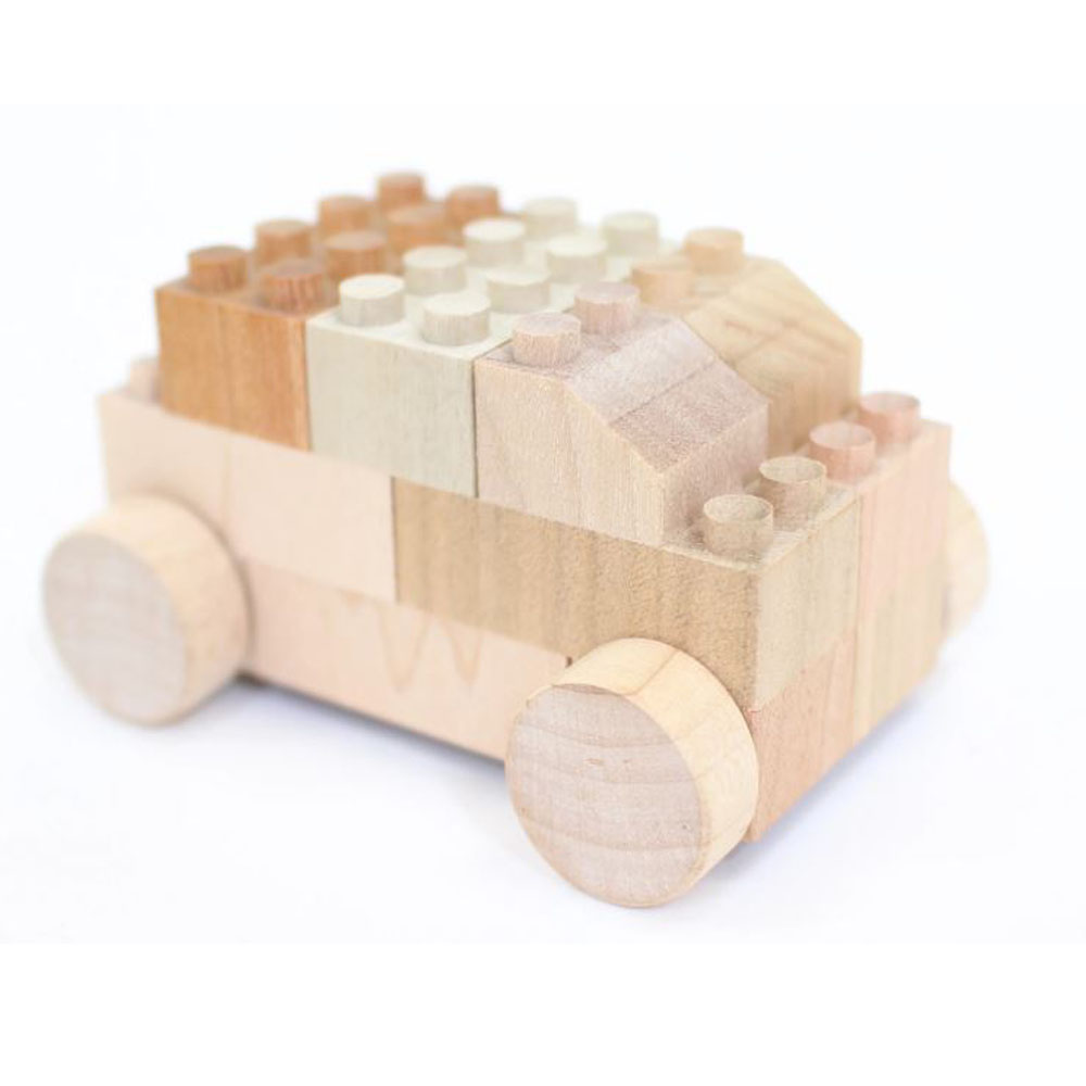 Eco Wooden Bricks with Wheels