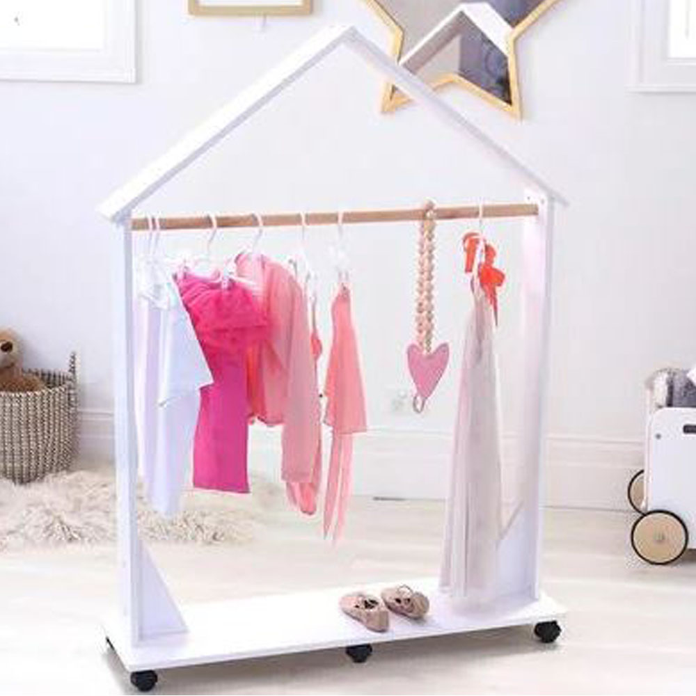 Portable Wood Dressing Up Clothes Rail