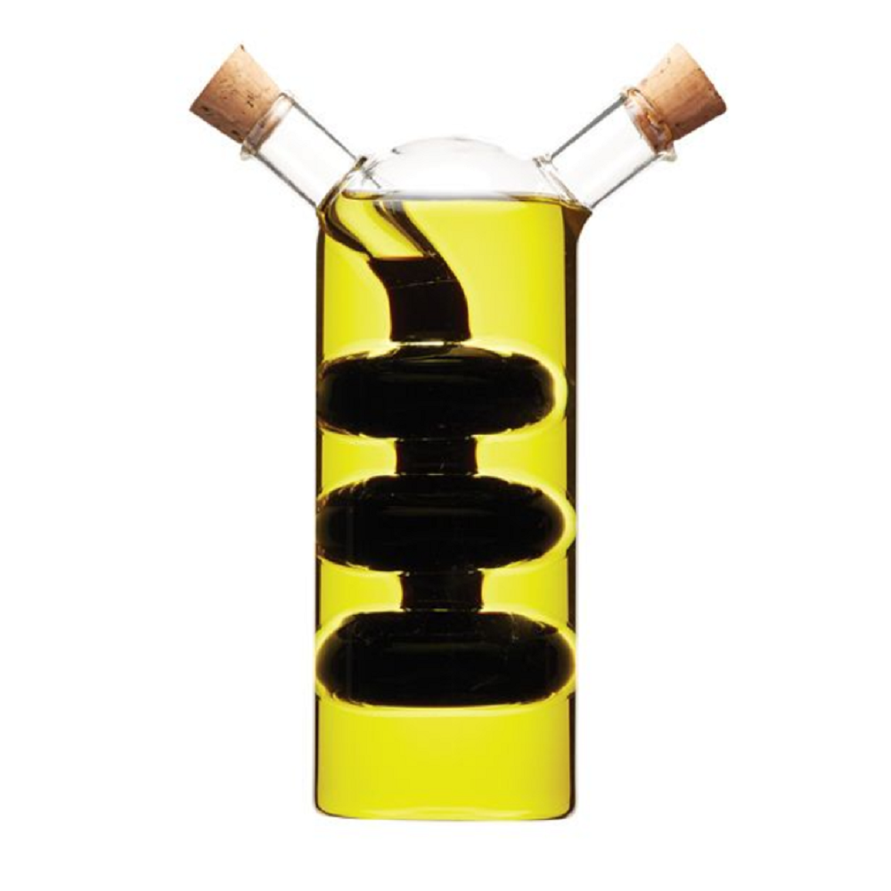 KitchenCraft MasterClass Italian Dual Oil and Vinegar Bottle, 300 ml / 100 ml