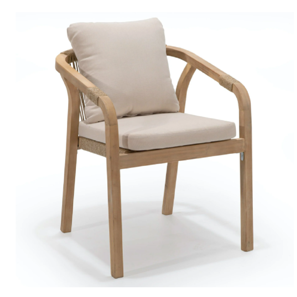 Rimini Acacia Wood Dining Chair W/Cushions Generic (66 x 58 x 75 cm, 2 Pc.)