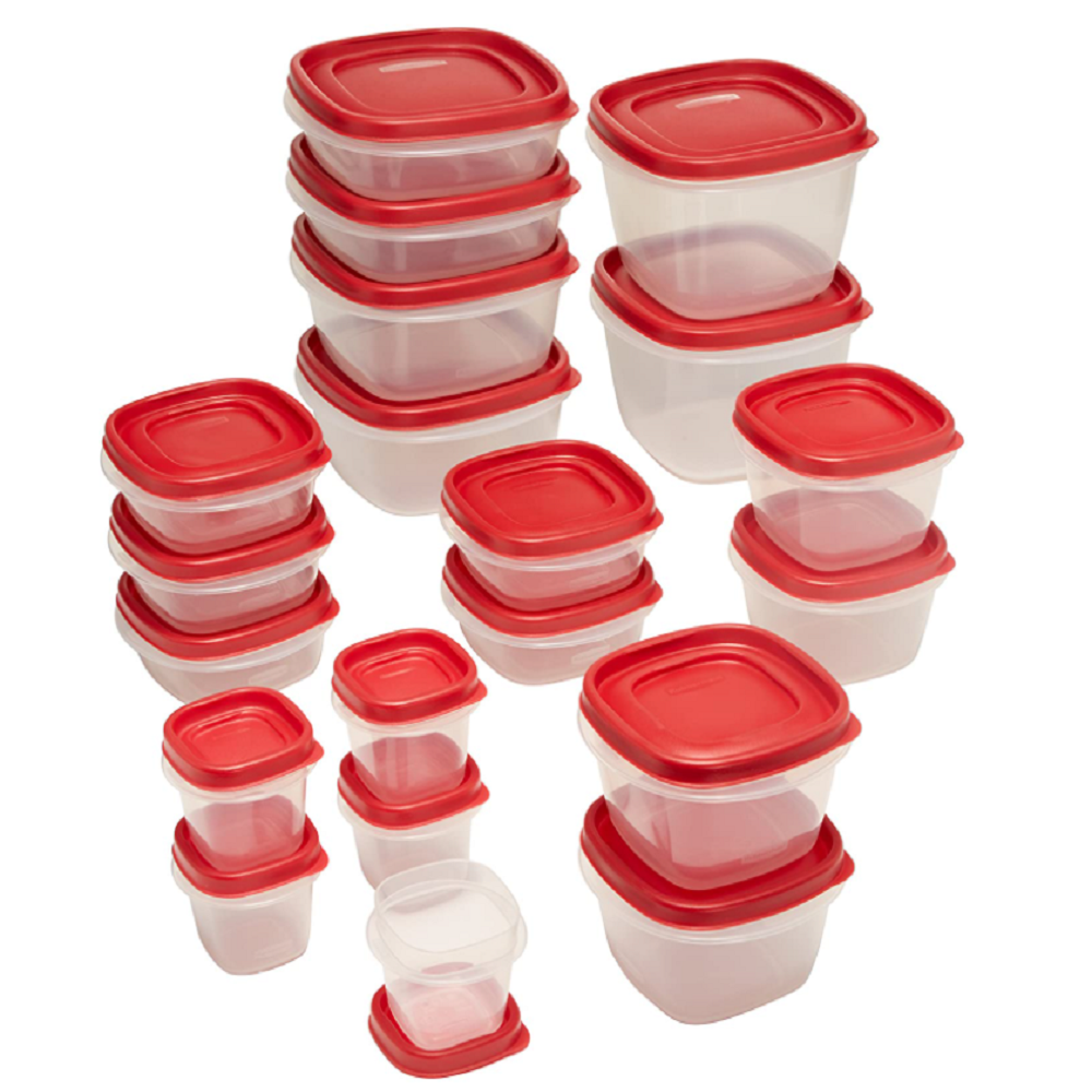 Rubbermaid Easy Find Lids Food Storage Containers, Racer Red, 40-Piece Set