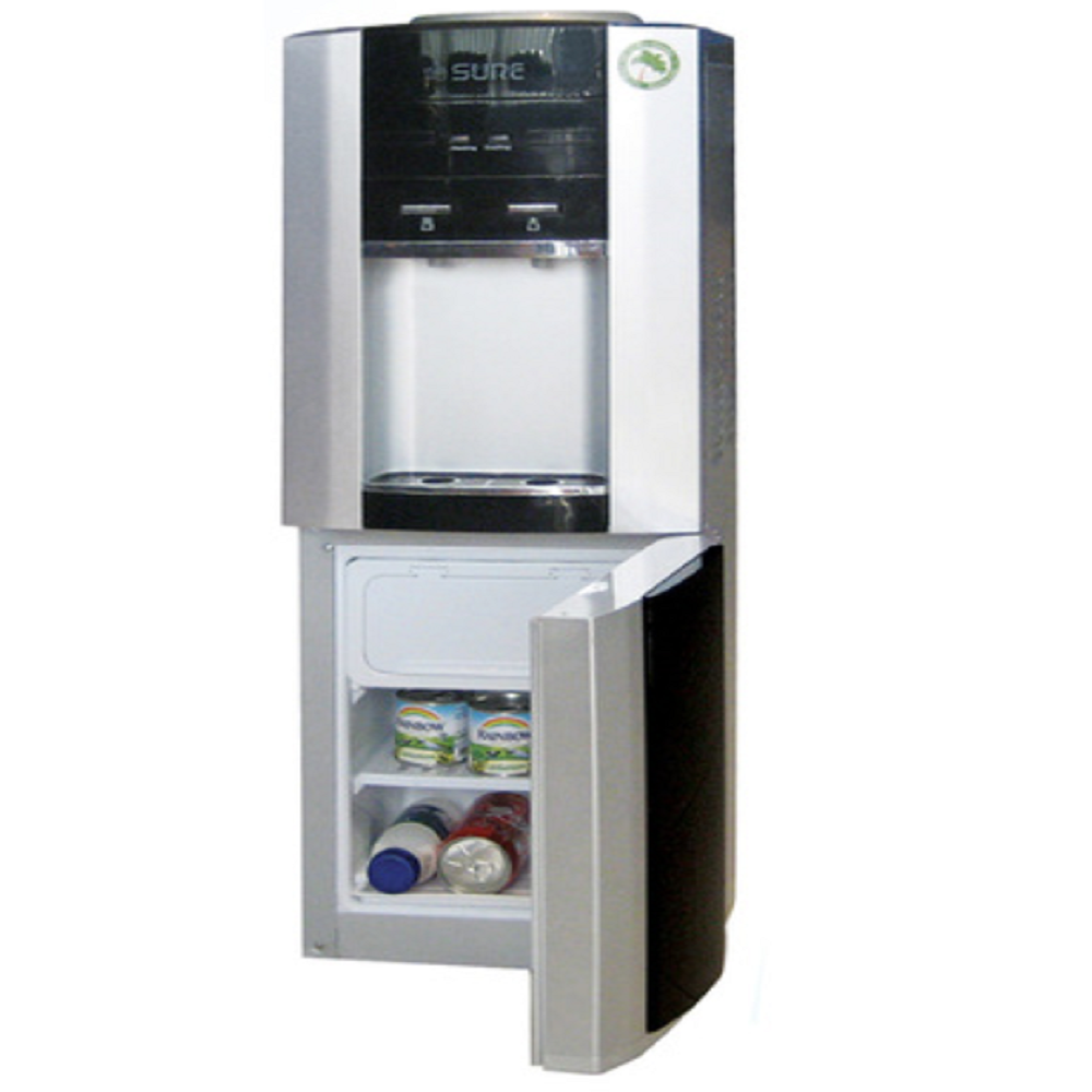 Sure Top Loading Water Dispenser With Refrigerator And Freezer, Silver - G10 - SUREG10