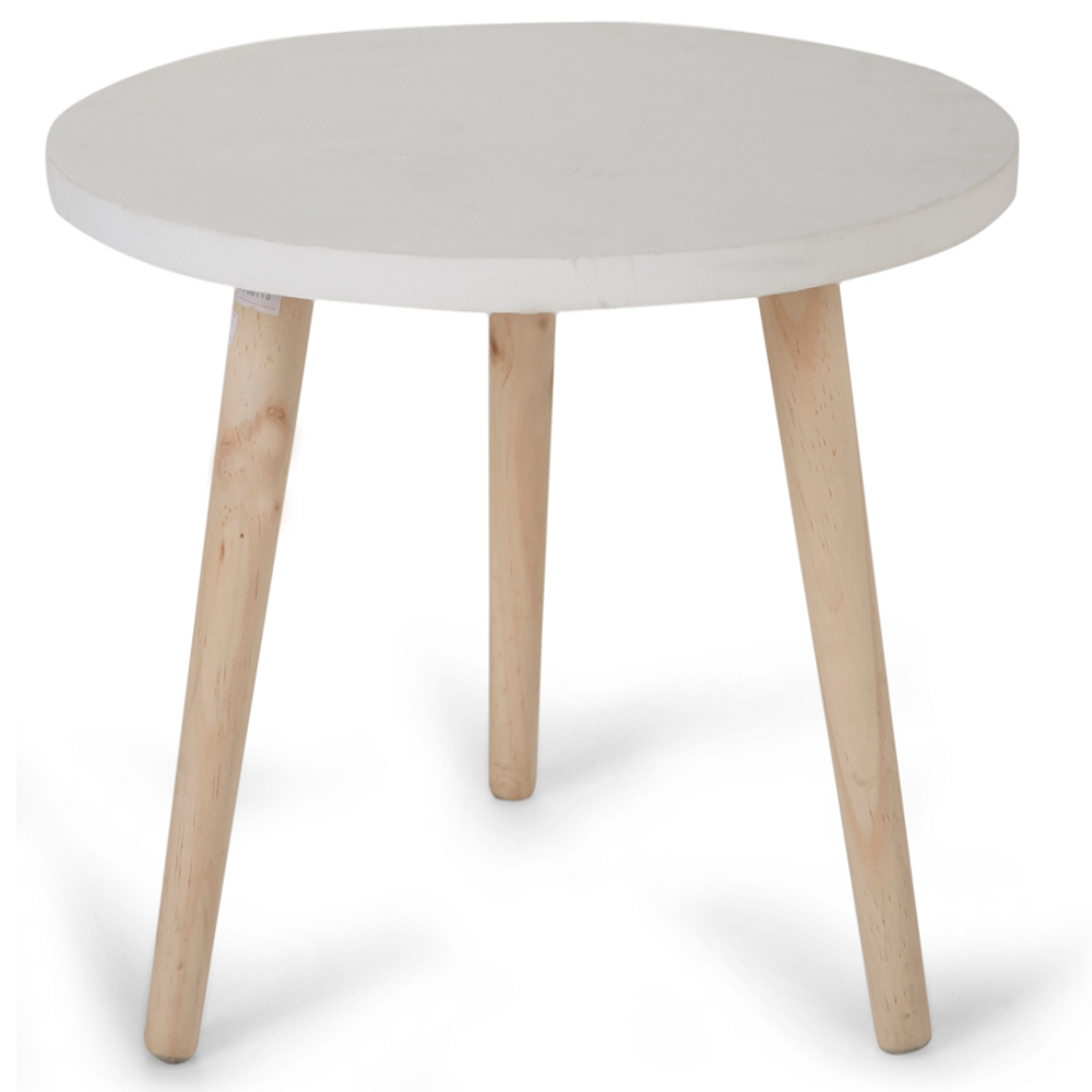 Round White Side Table