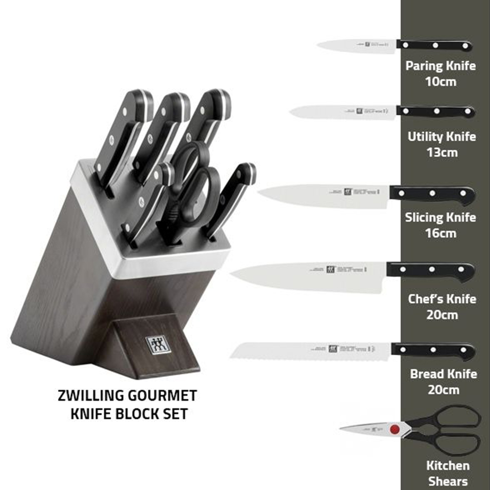 Zwilling J.A. Henckels Gourmet Sharpblock, 7 Piece Knife Block Set